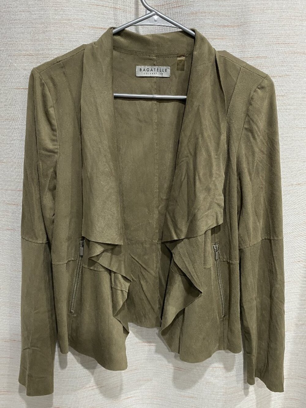 Bagatelle Cardigan Zipped Pockets Brown Medium Womens (048)